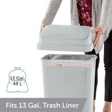 13 Gallon Kitchen Trash Can With Swing Top Lid, Heavy-Duty Plastic Garbage Bin Light Gray, Household Essential Space-Saving Easy To Clean For Home Kitchen - Gray - View 6