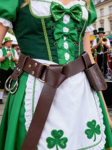 3件套中世纪PU皮腰包，复古裙套，适用于文艺复兴时期、维京时期，可作腰包、角色扮演道具、万圣节服装道具，四季皆宜 - 棕色ZSJ-016Z ZSJ-219Z ZSJ-220Z - 查看 6