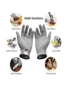 Guantes resistentes al corte, guantes de malla de acero inoxidable, guantes de protección contra cortes, adecuados para tareas de corte, afilado, apertura de ostras y rallado - Multicolor - Ver 6