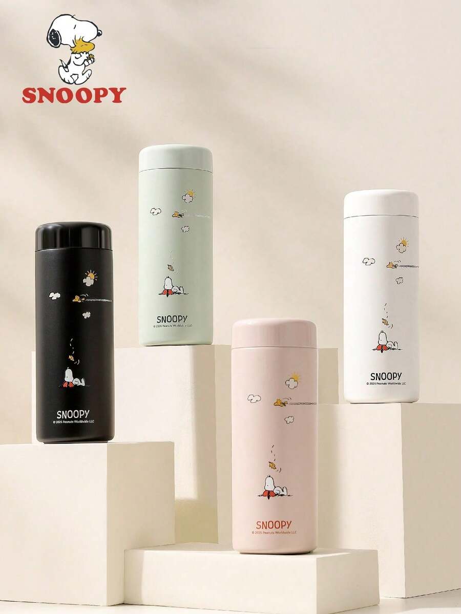 SNOOPY 1个350毫升保温水瓶，小巧可爱，可制冷，户外便携口袋杯，男女通用不锈钢简约高品质水杯