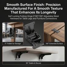 Bisagra plegable autoblocante de metal ajustable a 90 grados/180 grados para patas de mesa y conexiones de muebles - Multicolor - Ver 13