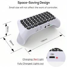 iplay Wireless Controller Keyboard For P5/P5 Pro, Bluetooth 3.0 Mini Portable Game Pad With Chat Board, Built-In Speaker And 3.5mm Audio Jack For P5/P5 Pro Voice Chat And Game Live Chat - 500mAh (White) - White - View 9