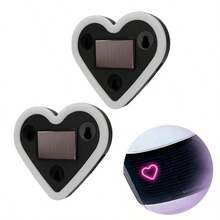 Luces LED de ambiente solar para automóvil, luces decorativas de neón con forma de corazón para ventanas traseras y laterales, diseño de encendido automático con 5 modos de iluminación, adecuado para decoración romántica del automóvil para parejas, regalo perfecto para el Día de San Valentín, aniversarios y citas - Multicolor - Ver 21