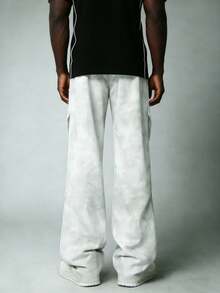 Men's Straight Leg Tie-Dye Casual Wide Leg Pants, Spring/Summer - Grey - View 5