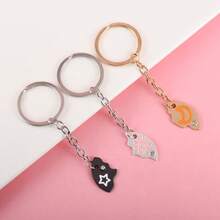 3Pcs/Set Sun Moon And Star Stitching Best Friend Key Chains For Men Fashion Friendship Gifts - Star, Moon and Sun Keychain - View 6