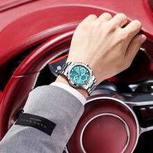 POEDAGAR's New Three Eye Six Pin Stainless Steel Quartz Watch Showcases Your Personal Charm - Blue - View 3