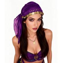 1pc Belly Dance Accessory Coin Headband, Dance Performance Headpiece, Hat (Random Color Packaging And Product Delivery) - Multicolor - View 3