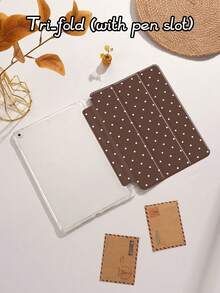Polka Dot & Minimalist Pattern Tablet Protective Case, Compatible With  9.7/10.2/10.5/10.9/12.9/Pro 11 (10th Gen), Galaxy Tab S6 Lite 10.4", Kindle Paperwhite 12th Gen (2024), Kindle 11th Gen (2022), Offers Soft Shock-Proof Protection, Supports Smart Stand/Auto Wake/Sleep Function - 多色-3 - 查看 4