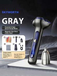 SKYWORTH 電動刮鬍刀 大容量電池 IPX7 防水 乾濕兩用 男士專業刮鬍刀 適合生日與畢業禮物 - 彩色 - 查看 13