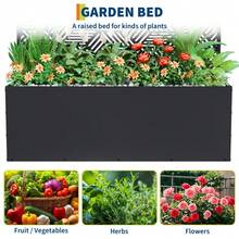 CuisinSmart Jardinera metálica con enrejado, bancal elevado con mosquitera y orificios de drenaje, ideal para plantas trepadoras, hortalizas y enredaderas. - Patrón de caleidoscopio - Ver 2