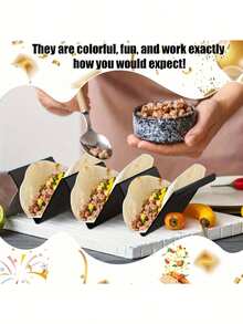 5pcs Multi-Color Mexican Tortilla Warmer Rack, Tortilla Warmer, Wavy Tortilla Warmer, Plastic Tortilla Warmer, Tortilla Warmer, Tortilla Holder, Mexican Tortilla Warmer, Tortilla Plate - Multicolor - View 3