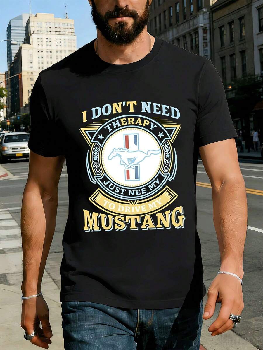 Men Plus Size T-Shirts - Black - View 1