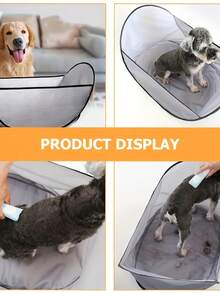 Pet Hair Collection Bag, Pet Grooming Cloak, Prevent Pet Hair Falling On The Ground, Household Dog Cat Hair Collection Bag, Portable Pet Grooming Tent, Adjustable Pet Grooming Kit, Simple Dog Cat Hair Trimming Auxiliary, Pet Supplies - Light Grey - View 10