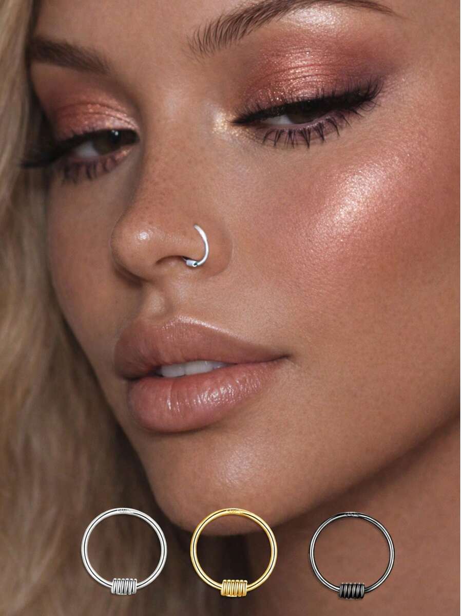 1件925纯银迷你鼻环，男女通用耳环/鼻钉 - 單隻鼻環 - 查看 1