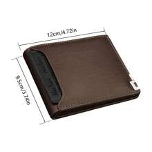 1pc Custom Men's Leather Wallet | Engraved Initials Laser Engraving | Ideal Gift For Dad, Son Birthday, Anniversary | Dark Brown Elegant Men's Wallet | Mini Wallet, Multi-Function, Large Capacity, Lightweight, Practical, Foldable | Business Casual, Minimalist Style | Back-To-School Gift | Mother's Day Gift | Teacher's Day Gift - 彩色 - 查看 7