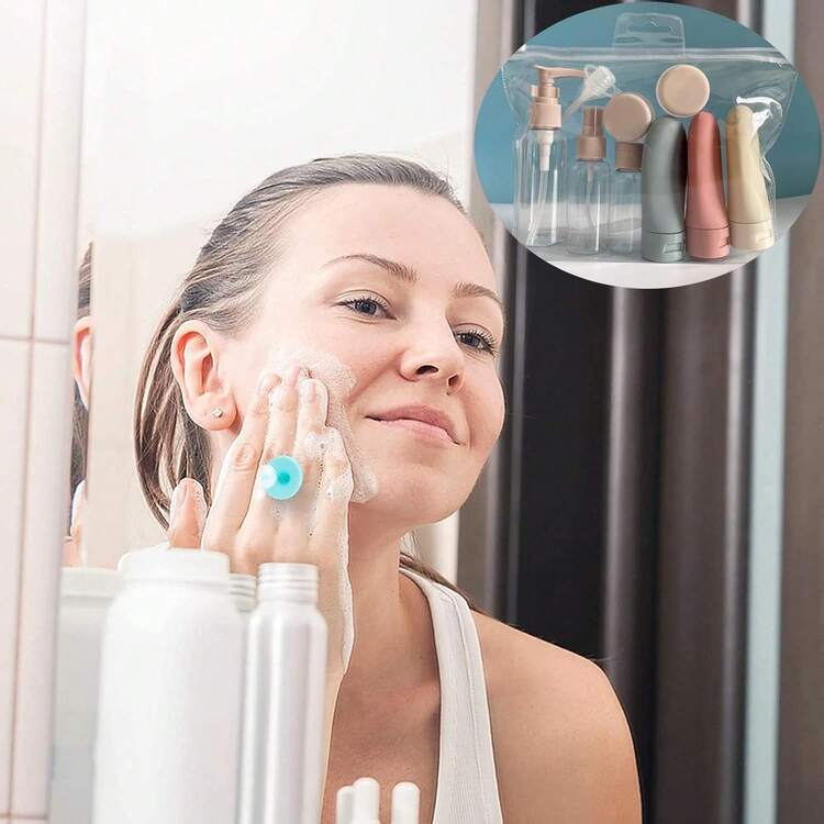 11-Piece Set Of 60ml Refillable Cosmetic Bottles For Travel, Empty Cosmetic Liquid Container - 03MLD11 - 查看 4