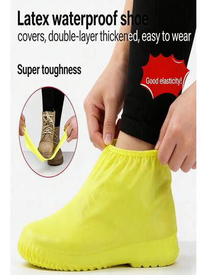 1 Pair New Waterproof Shoe Covers, Anti-Slip Rain Boot Covers, Thick Outdoor Waterproof Shoe Covers, Suitable For Men And Women As Rain Boot Covers