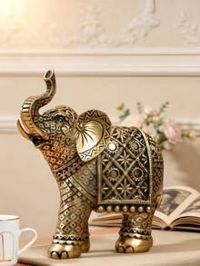 1件吉祥神象摆件，风水装饰，树脂工艺品，家居装饰佳品，馈赠亲友，生日礼物，室内装饰，厨房，卧室，客厅，派对，花园 - A - 查看 3