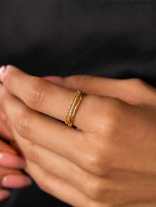 S925 Sterling Silver Stackable Rings For Women Non Tarnish Open Adjustable Thin Thumb Rings 18K Gold Plated Stacking Cubic Zirconia Knuckle Pinky Ring Set Dainty Statement Promise Wedding Band Ring - Gold - View 2