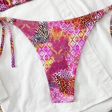 SWEET SECRET NEW 2-Piece Bikini, Triangle Top With Adjustable Halter Straps, Eye-Catching Animal Print, Ideal For Parties And Beach And Pool Holidays - 紅色 - 查看 4
