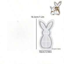 1pc Rabbit Shaped Decorative Mold, Hollow Rabbit Plaster Candle Holder Mold, Easter Rabbit 3D Decor, Silicone Mold - White - View 13