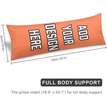 Custom Body Pillow Cover, Personalized Photo/Text Printing Long Pillowcase, Soft Fabric Bed, Sofa, Studio Photography, Home Decor, Coral, 20x54 - Coral - 查看 2
