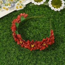 1pc Elegant Boho Style Sunflower Fabric Headband, Fashionable Bridal Photoshoot Accessory - Multicolor - View 6
