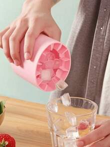 2 piezas Cubeta flexible de hielo de silicona - Liberación de hielo sin esfuerzo, material ideal para bebidas de verano y entretenimiento - Multicolor - Ver 3