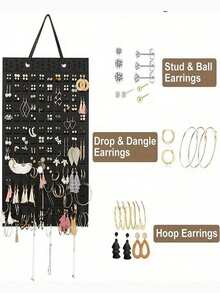 Túi treo trang sức bằng nỉ, hộp đựng trang sức treo tường dùng để đựng bông tai, dây chuyền, nhẫn. - Nhiều màu - Xem 3