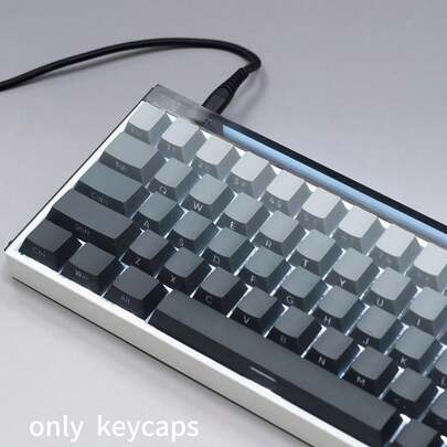 134 Keys PBT Gradient Gray Side-Printed Keycap Set, OEM Profile, MX Switch Compatible For Gaming Mechanical Keyboard