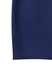 1 套女士纯色前扣背心和裙子套装，女士休闲套装，优雅女士套装，春夏优雅办公服。 - 藏蓝色 - 查看 8