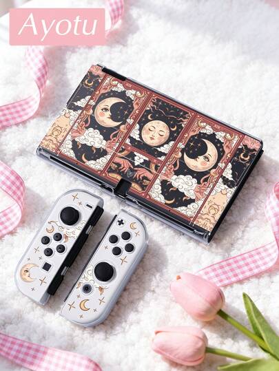 Ayotu 2/Switch NS/Switch OLED/Switch Lite için 1 adet Tarot Kartı Temalı Koruyucu Kılıf, Yeni Nesil Yıldız Güneş Ay Desenli TPU Yumuşak Kılıf, Evrensel Oyun Kumandası Koruyucu Kılıfı, Switch Kumanda Koruyucu Kılıfı, Switch Oyun Aksesuarları, Düşmeye Karşı Koruma, Kaymaz, Çizilmeye Karşı Dayanıklı, Şık Görünüm