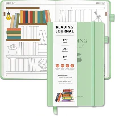 Reading Journal With 52 Reviews &Amp; Progress Tracking - Book Journal Reading Log 176 Pages - A5 Hardcover Reading Tracker Journal - Gift For Book Lovers &Amp; Readers - Keeping Notes On Your Favorite Books