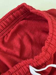 Men's Plus Size Jogger Sweatpants In Flannel Fabric With Pocket | Warm, Plus Size Men's Pants - Red - View 7