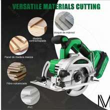 Sierra Circular Electrica, Con 2 Baterías 4.0ah, Profundidad De Corte Ajustable 90°-45° Para Cortadora De Madera, Metal, Plástico - Verde - Ver 10