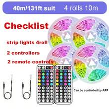 NBBUFF 16-100 Ft USB LED Strip Lights With 44-Key Remote And App Control, Dimmable RGB Color Changing Rope Lights For Bedroom, Holiday Decor, Home Decoration, Wall Decor, Halloween Party - Multicolor - View 19