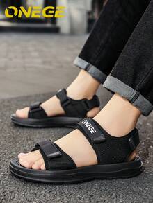 1 Pair Men's Anti-Slip Sandals, Summer Outdoor Fashion Driving Casual Beach Shoes - Black - View 13