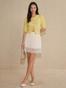 Chân váy ngắn xếp ly màu trắng cho nữ, chân váy ren dáng suông, chất liệu vải dệt thoải mái, phong cách Bohemian, trang phục mùa hè cho nữ, trang phục đi nghỉ mát cho nữ, trang phục dự tiệc cho nữ, trang phục đi biển cho nữ, chân váy chữ A thanh lịch cho nữ, trang phục thường ngày cho nữ. - trắng - Xem 5