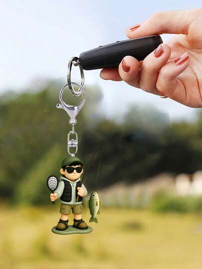 2D Acryl Sleutelhanger en Tashanger voor Visliefhebbers, Dubbelzijdige Visserhanger met Hengel en Vispatroon, Rugzak Sleutelhanger, Sleutelhangeraccessoires, Heren Sleutelhanger, Sleutelhangerriem, Coole Sleutelhanger, Sleutelhanger, Cadeau voor Mannen, Echtgenoot, Zoon, Vader - Ideaal Verjaardags-/Thanksgivingcadeau voor Visliefhebbers, Outdoorliefhebbers (Uniek Visaccessoire)