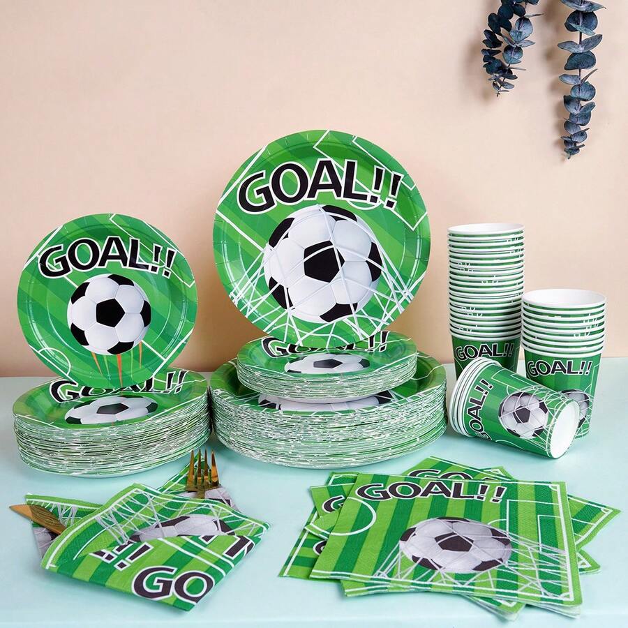 69/10 Piece World Cup Soccer Party Tableware Set - 7/9 Inch Plates, 9 Oz Cups And Napkins | Serves 16 Guests For Match Watching, Birthday Picnics, Celebration Decor - Multicolor - View 1
