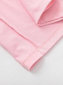 Balabala 女童短袖T恤，男女童皆宜，纯棉面料，美式风格印花夏季上衣 - 白紅色 - 查看 6