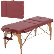 Mesa de masaje portátil de 28 pulgadas de ancho, cama para pestañas con altura ajustable - Burdeos - Ver 1