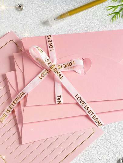 17pcs/Set - Foil Stamping Stationery Set - Handwritten Letter, Love Letter, High-End Commemorative Birthday Card Gift