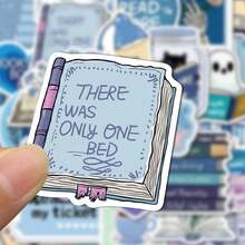 50pcs Blue Bookish Graffiti Stickers Decorative Water Cups Notebook Luggage Waterproof Stickers - D - 查看 5