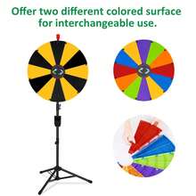 WinSpin 24" Pop Up Displays Spinning Prize Wheel Adjustable Height DIY Modular Spin Doodle Game For Events - Black & Yellow - View 3