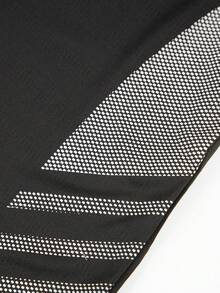 男士轻薄T恤，休闲运动健身简约设计，夏季款 - 黑色 - 查看 5