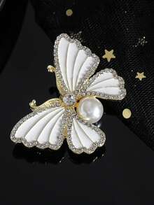 Exquisite funkelnde Kleeblatt-Brosche, hochwertige grüne elegante Anstecknadel, neues Modeaccessoire - Schmetterling - Übersicht 6