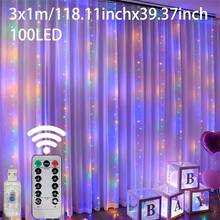 USB Powered LED Curtain Lights - 600/300/200/100 LED Beads, With Remote Control, Suitable For Christmas, Wedding, Party, Home And Garden Decoration - USB Curtain Light - View 12