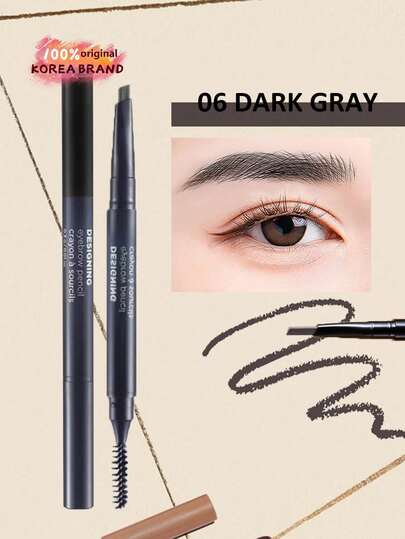 The Face Shop FMGT Eyebrow Pencil, 06 Deep Gray, Long-Lasting Smudge-Proof Formula, High Pigmentation, Easy To Apply, All-Day Wear, Korean Cosmetics, K-Beauty, Korean Makeup Gift, 0.3g/0.01oz