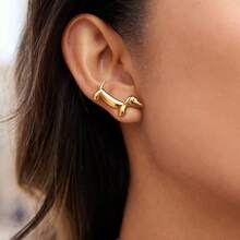 1 Pair European And American Style Dachshund Dog Earrings, Cute & , Suitable For Dates, Parties, Travel, Vacation, Daily Wear - Yellow Gold - View 5